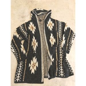 Miss Me Aztec Duster Cardigan with Hood